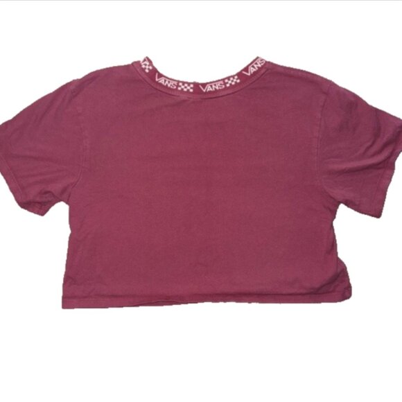 Vans Cropped Logo Tee – Pink-Red – XS – Sporty Streetwear Style - Picture 2 of 6